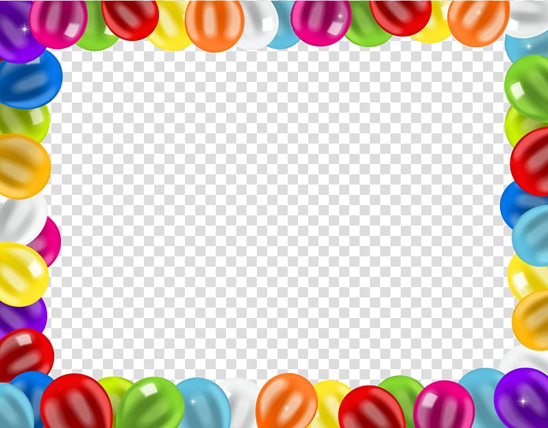 multicolored frame , Balloon , Border Frame with Balloons transparent background PNG clipart