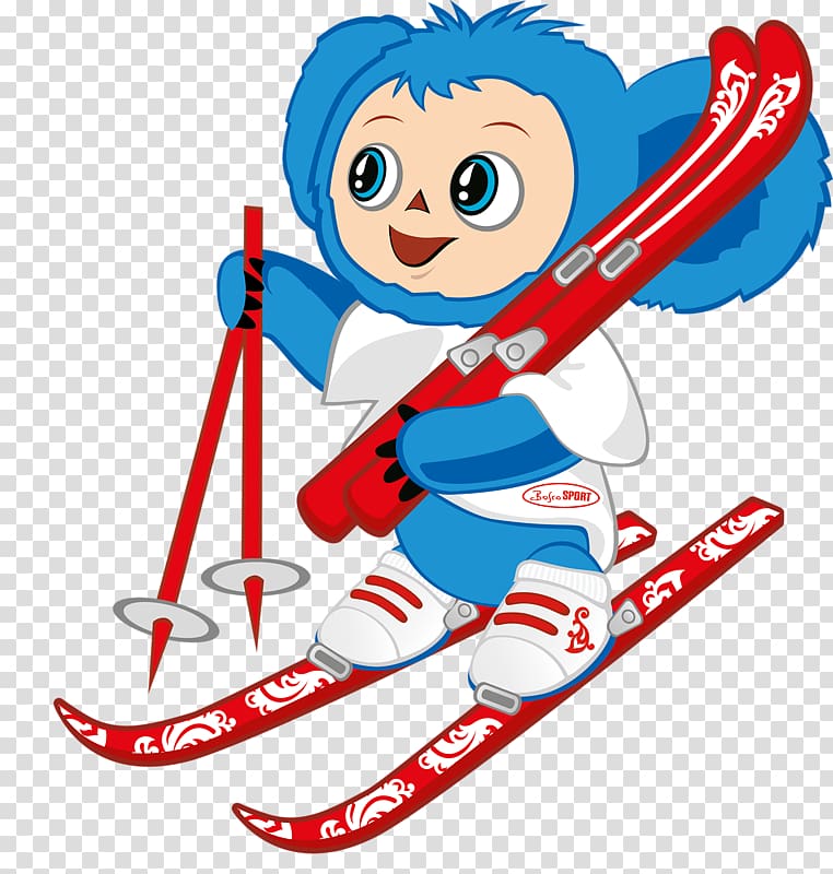 Winter sport , Sledding little monkey transparent background PNG clipart