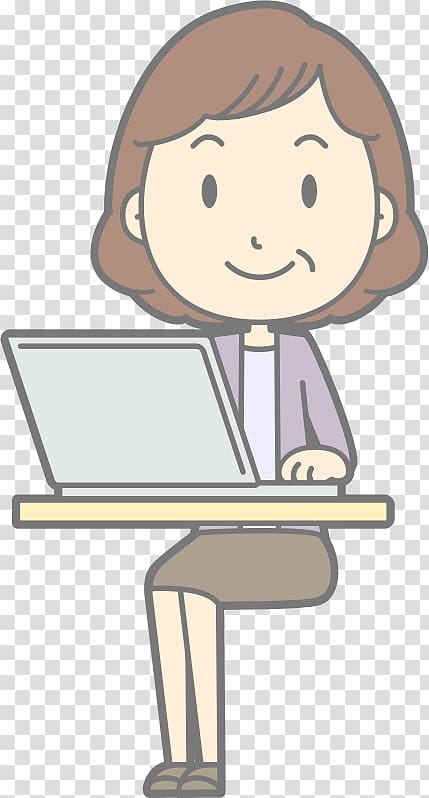 Laptop Cartoon , woman computer transparent background PNG clipart