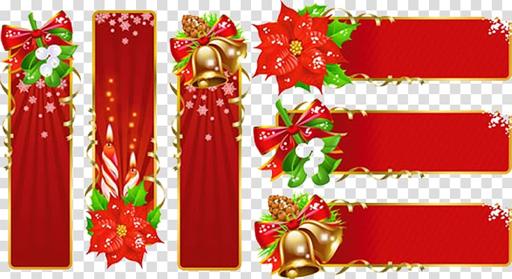 Christmas, Christmas red decoration Column transparent background PNG clipart