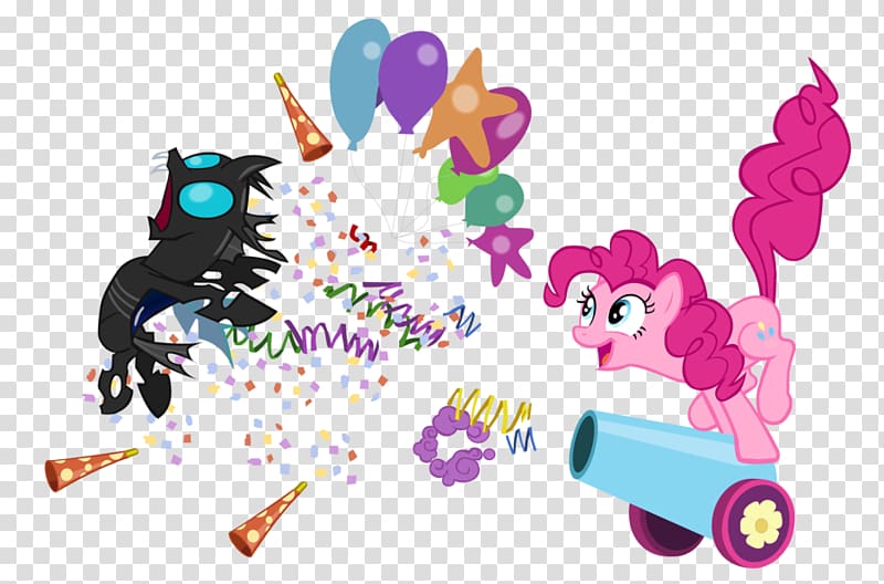 Cartoon Fan art Pinkie Pie, Confetti Cannon transparent background PNG clipart