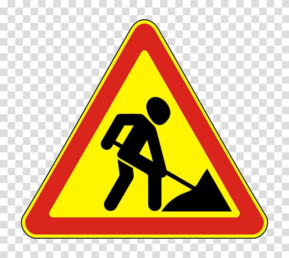 Traffic sign Warning sign Roadworks Architectural engineering, road shop transparent background PNG clipart