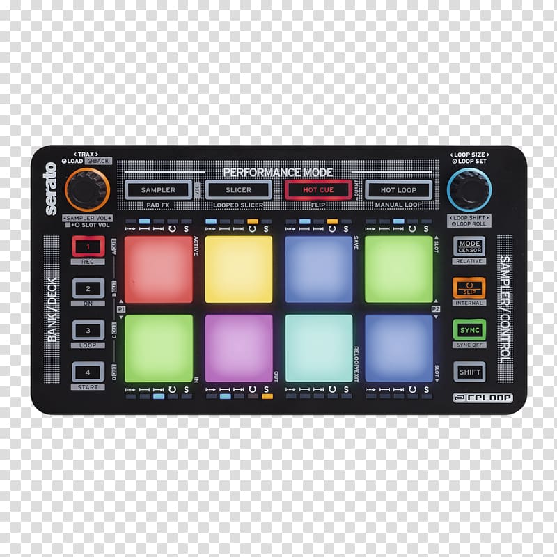 Reloop Neon Disc jockey DJ controller Serato Audio Research, djing music figures transparent background PNG clipart