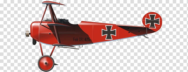 Triplane Fokker Dr.I Airplane The Red Fighter Pilot First World War, redbaron transparent background PNG clipart