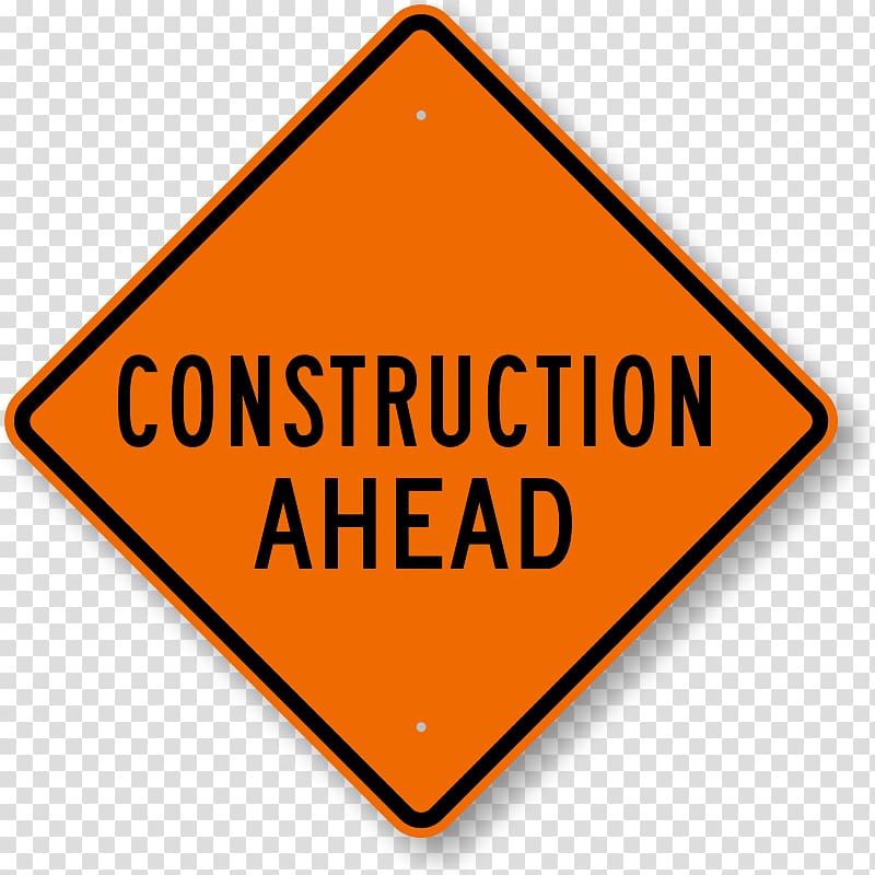 Roadworks Construction Traffic sign, construction transparent background PNG clipart