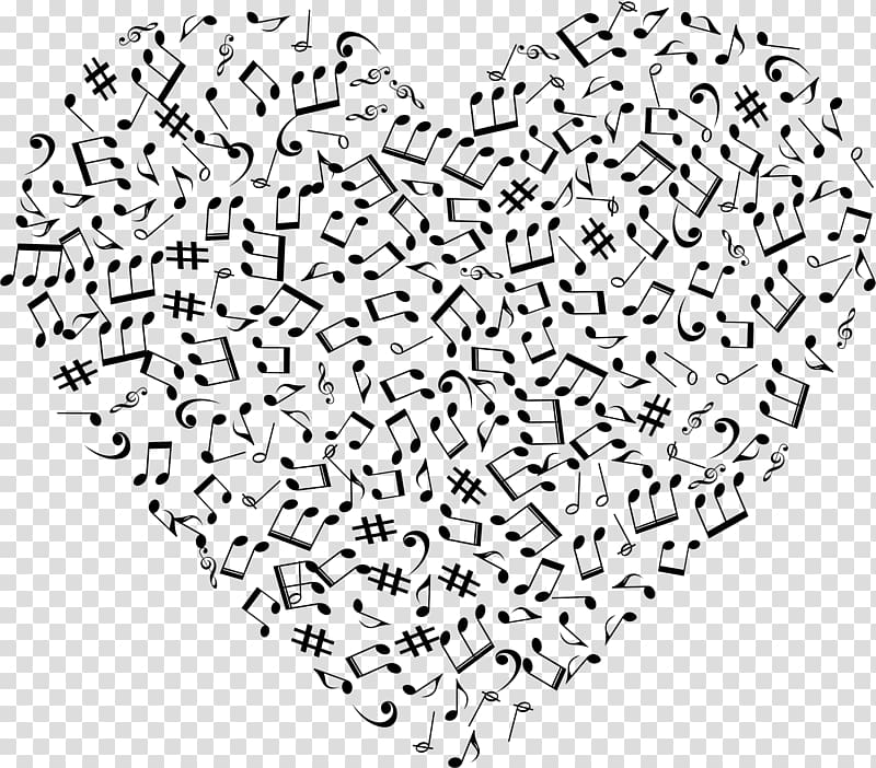 Musical note Heart , music notes transparent background PNG clipart