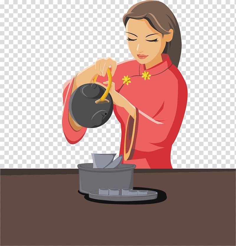 Japanese tea ceremony , Painted tea woman transparent background PNG clipart