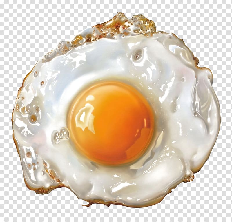 sunny side-up egg, Hamburger Painting Food Hyperrealism Art, Fried Egg transparent background PNG clipart