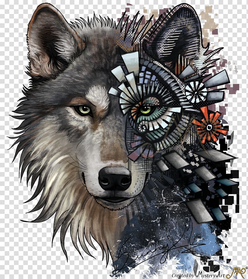 Gray wolf Moose Professional Mandolin, painted wolf transparent background PNG clipart