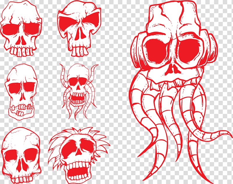 Skull Scary Eye Monster , Red Skull Collection transparent background PNG clipart