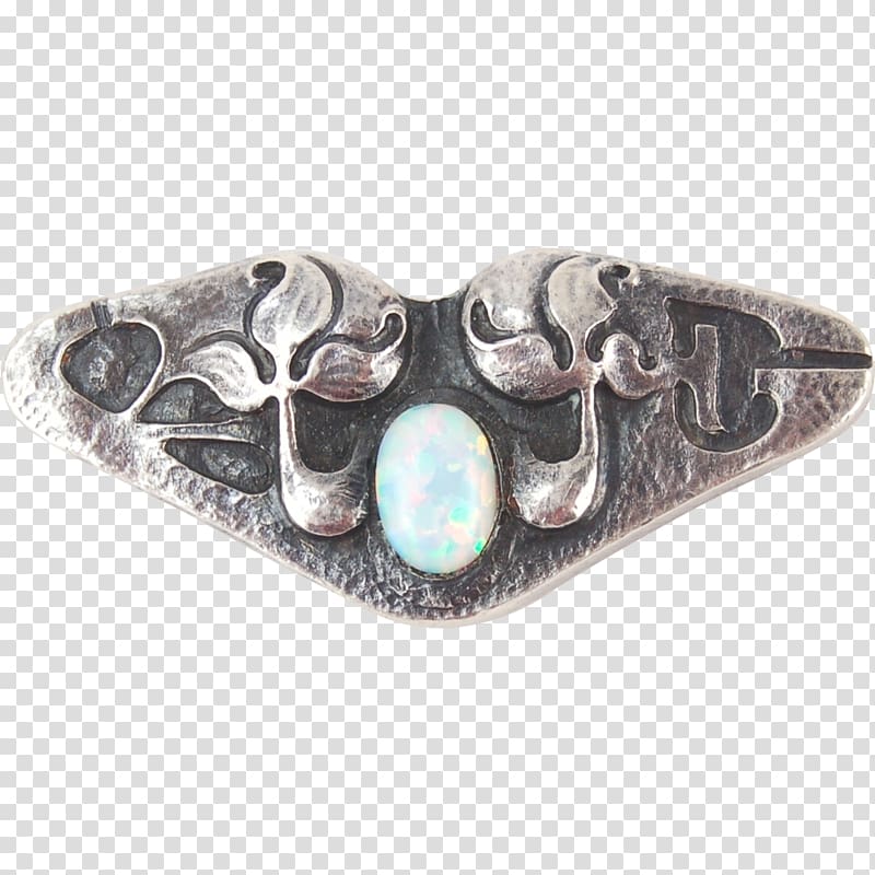 Turquoise Brooch Cabochon Sterling silver, silver transparent background PNG clipart