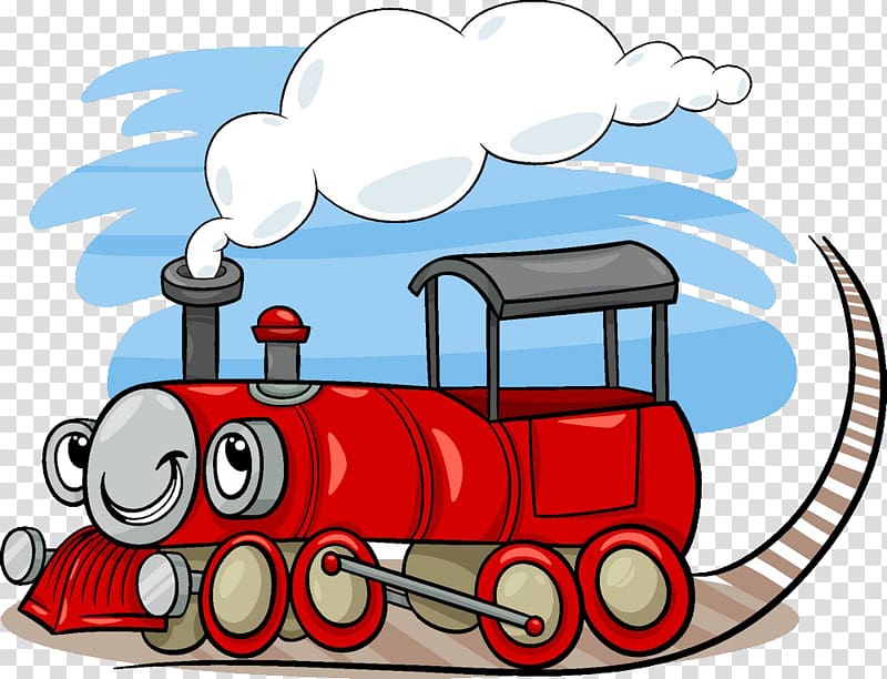 Train Locomotive Dessin animxe9 Drawing Illustration, Cartoon train transparent background PNG clipart