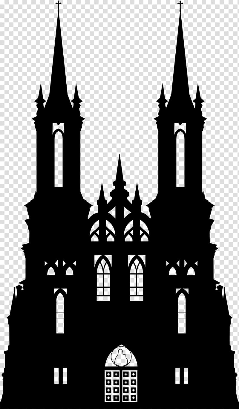 castle illustration, Silhouette , Gothic transparent background PNG clipart