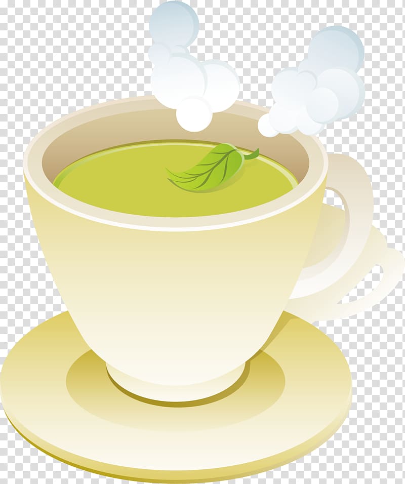 Green tea Coffee cup, Green tea element transparent background PNG clipart