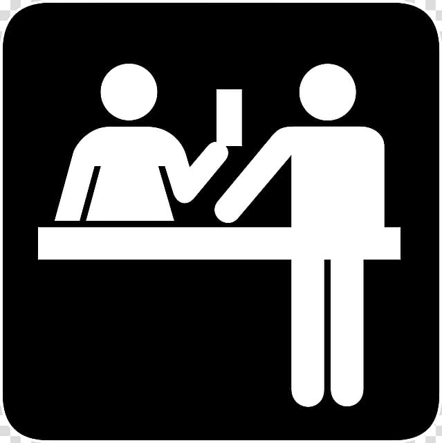 two person symbols art, Desk Front office Receptionist Computer Icons , Desk Silhouette transparent background PNG clipart