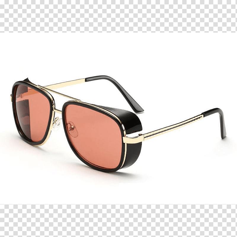Iron Man Sunglasses Male Eyewear, curve frame transparent background PNG clipart