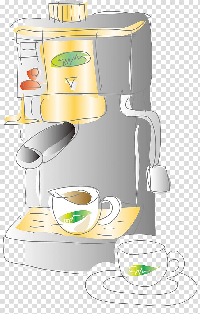 Espresso Coffee cup Tea , Coffee machine transparent background PNG clipart