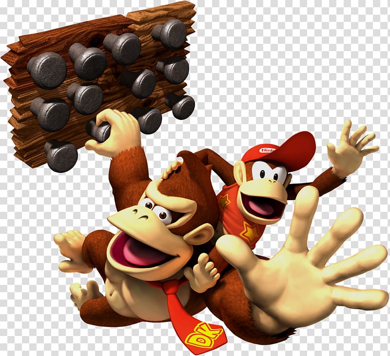 two monkey climbing illustration, Donkey Kong Country 2: Diddys Kong Quest Donkey Kong Country: Tropical Freeze DK: Jungle Climber, Donkey Kong Pic transparent background PNG clipart