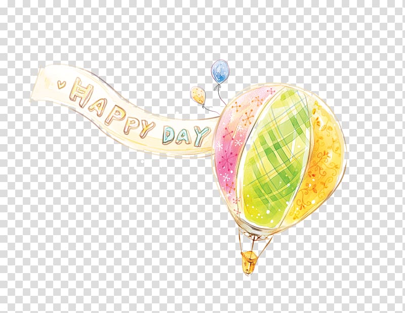 Balloon Watercolor painting Designer, Happy every day transparent background PNG clipart
