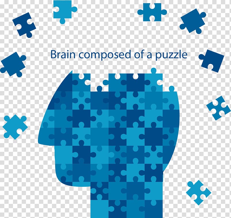 Puzzle Interview Sales Experience, Creative blue brain puzzle material transparent background PNG clipart