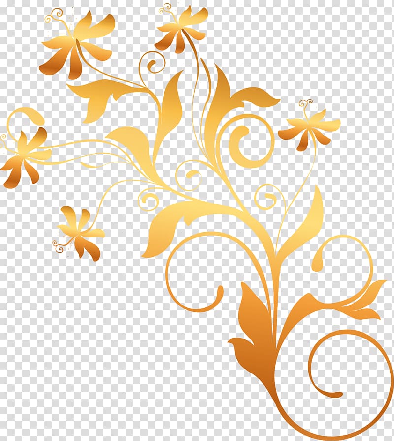 Flower Sticker Gold Chemical element, gold flower transparent background PNG clipart