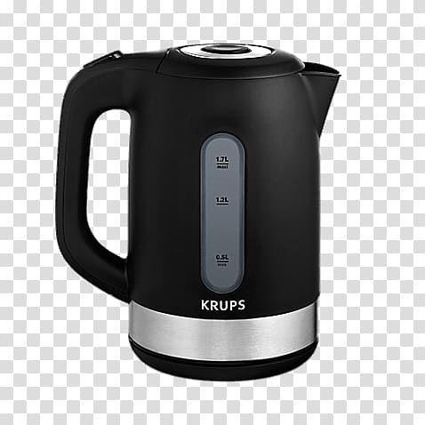 black Krups electric kettle, Krups Black Hot Water Kettle transparent background PNG clipart
