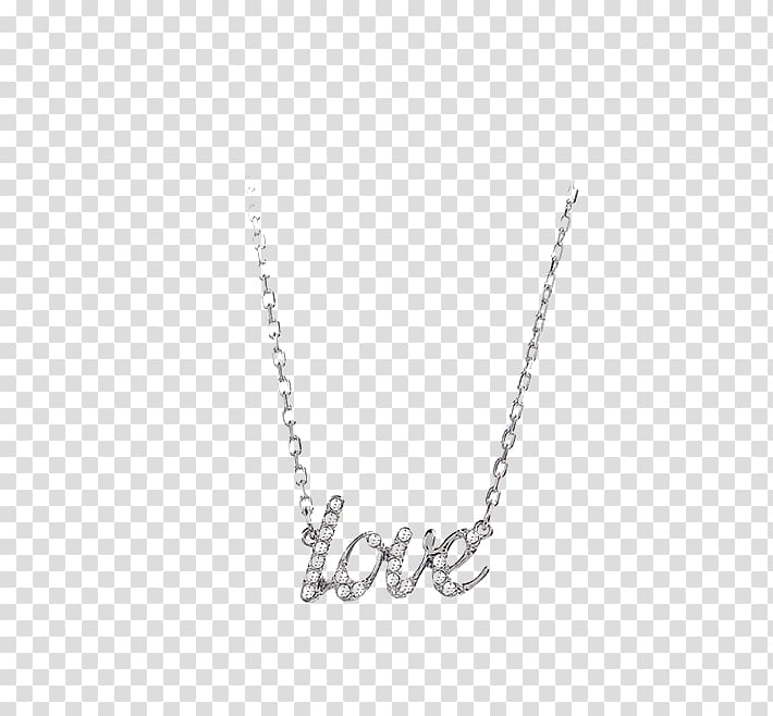 Swarovski AG Tmall Gold Necklace Price, Swarovski Swarovski,Lady fashion silver color word LOVE pavé pendant transparent background PNG clipart