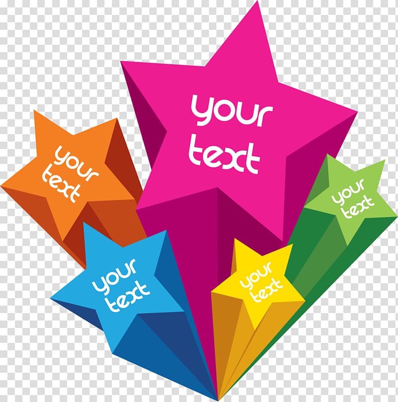 multicolored star with text overlay, Color Stereo Star transparent background PNG clipart