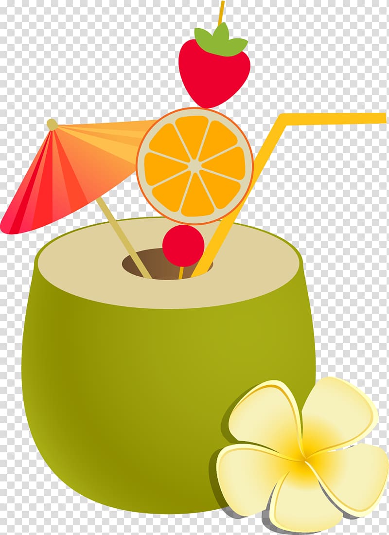 Juice Coconut milk Nata de coco Coconut water Fruit, Great green coconut transparent background PNG clipart