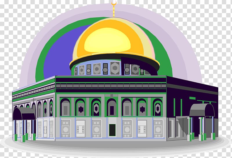 green, gray, and yellow dome mosque , Dome of the Rock Islam Religion, castle transparent background PNG clipart