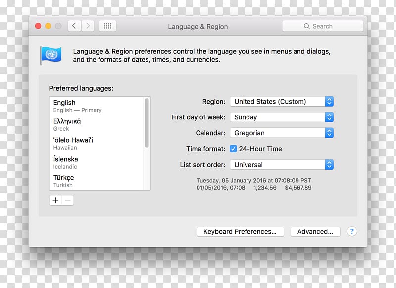 Mac Mini macOS Language System Preferences, Language transparent background PNG clipart