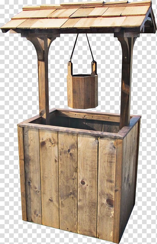 Wood Flower box Water well Bucket, wood transparent background PNG clipart