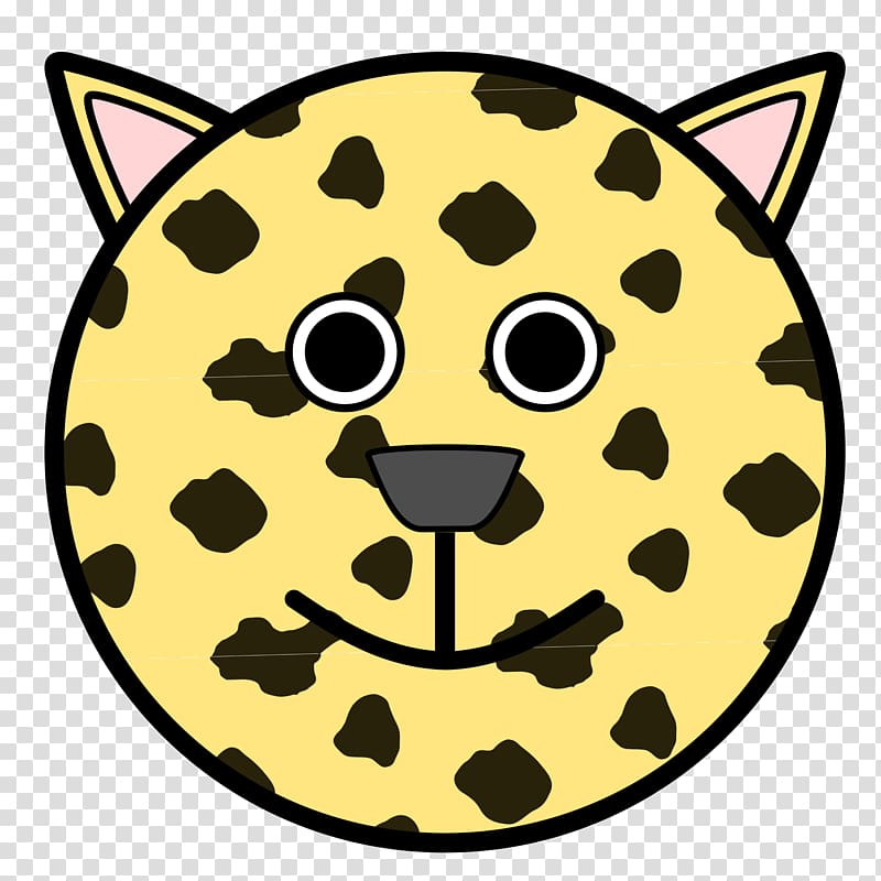 Cat Smiley Coloring book Face, Leopard Head transparent background PNG clipart