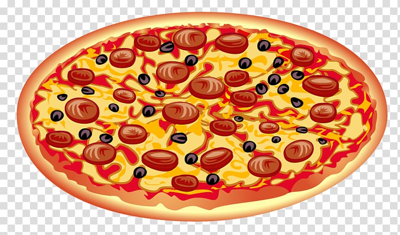pizza illustration, Pepperoni Pizza transparent background PNG clipart