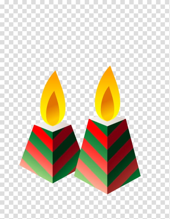 Christmas Candle, Color cartoon candle transparent background PNG clipart