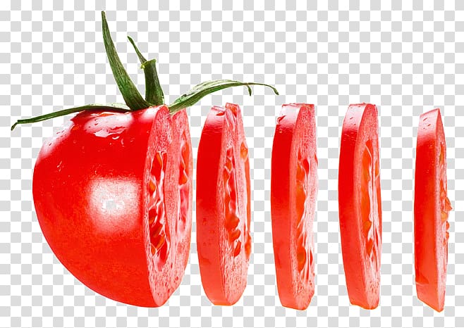 red slice tomato, Cherry tomato Vegetarian cuisine Tomato knife Vegetable Salad, Tomatoes, tomato slices transparent background PNG clipart