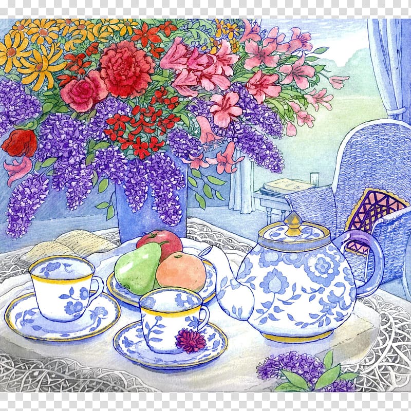 High tea Floral design Coffee Cafe, tea transparent background PNG clipart