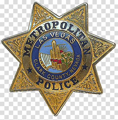 gold-colored Metropolis Las Vegas Police badge, Las Vegas Police Badge transparent background PNG clipart