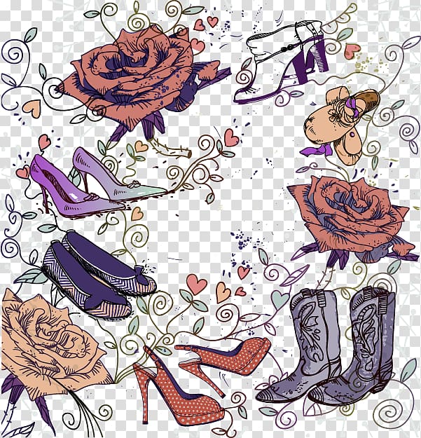 Fashion Shoe Illustration, Fashions Shoes transparent background PNG clipart