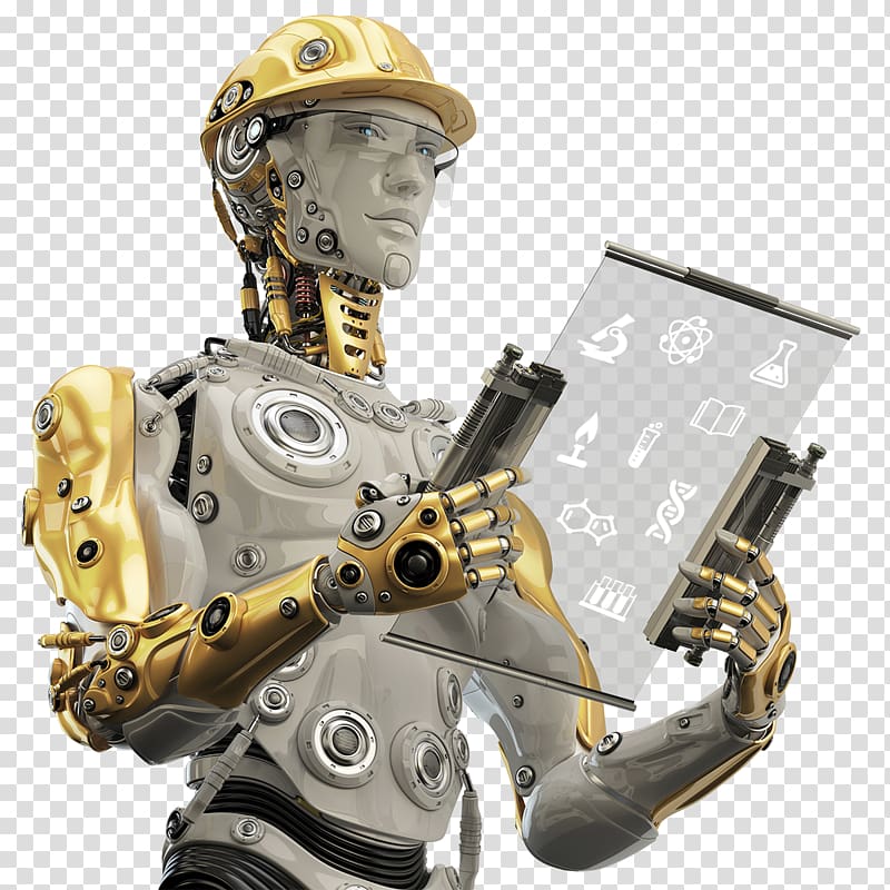 robot holding digital monitor illustration, Industrial Robot Safety Cobot ISO 10218, Robotics transparent background PNG clipart
