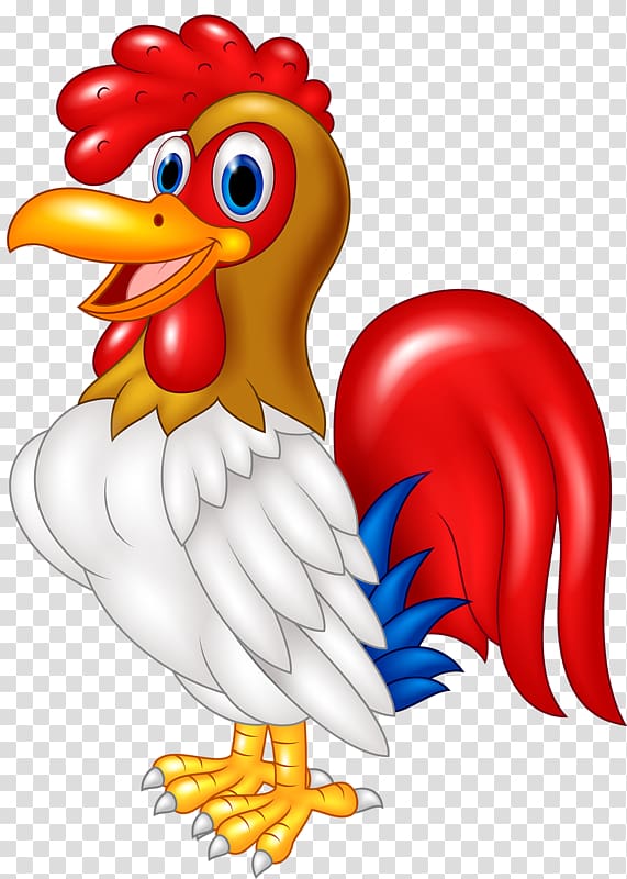 Chicken Rooster Caricature, chicken transparent background PNG clipart