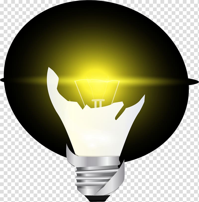 Incandescent light bulb Lamp, Broken cartoon light bulb transparent background PNG clipart