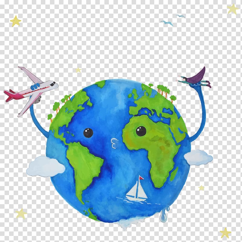 planet earth , Earth Euclidean Adobe Illustrator, Earth Day Watercolor Background transparent background PNG clipart