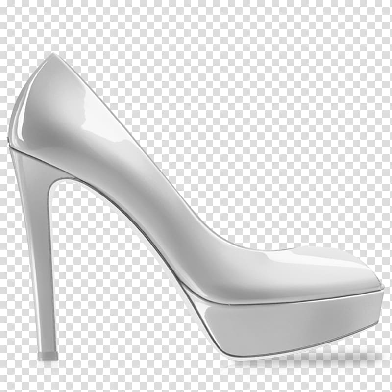 unpaired white patent leather platform pump\, White Heel Women Shoe transparent background PNG clipart