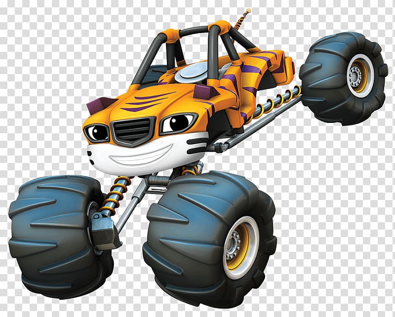 orange, black, and white monster truck illustration, Blaze and the Monster Machines Stripes transparent background PNG clipart