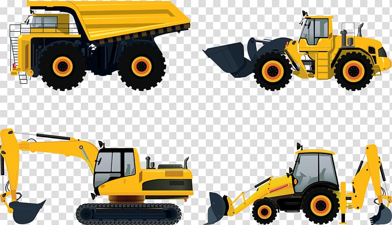 yellow tractors , Heavy equipment Architectural engineering Car Caterpillar Inc., excavator transparent background PNG clipart