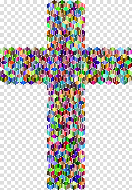 Christian cross Crucifix Christianity Color Religion, mosaic transparent background PNG clipart
