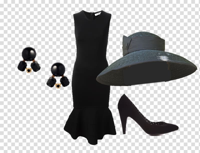 Black Givenchy dress of Audrey Hepburn Holly Golightly Breakfast At Tiffany\'s Hat, NECKLACE transparent background PNG clipart