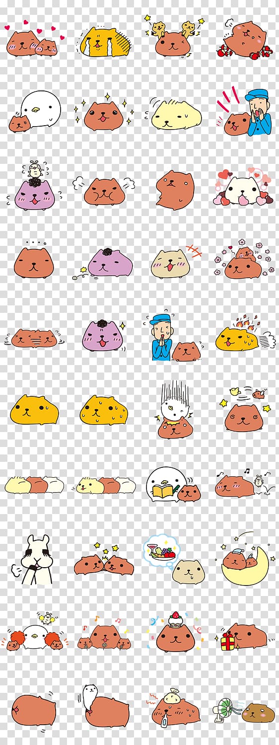 Capybara カピバラさん クリエイターズスタンプ Sticker LINE, line friends transparent background PNG clipart