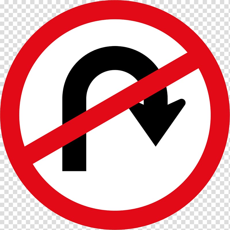 South Africa Traffic sign U-turn Road Regulatory sign, Road Sign transparent background PNG clipart